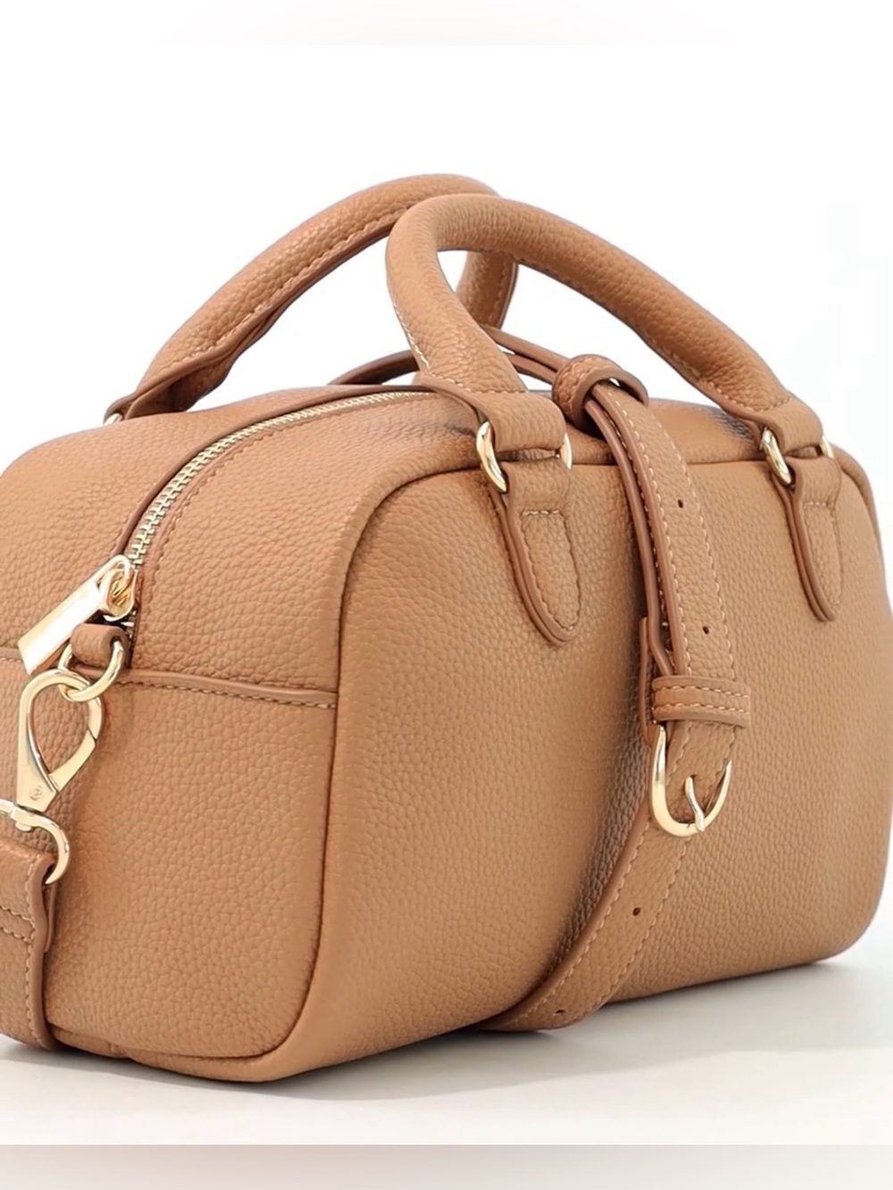 On 34th NWT Brooke Pebbled Faux Leather Satchel Crossbody Chicory Sand